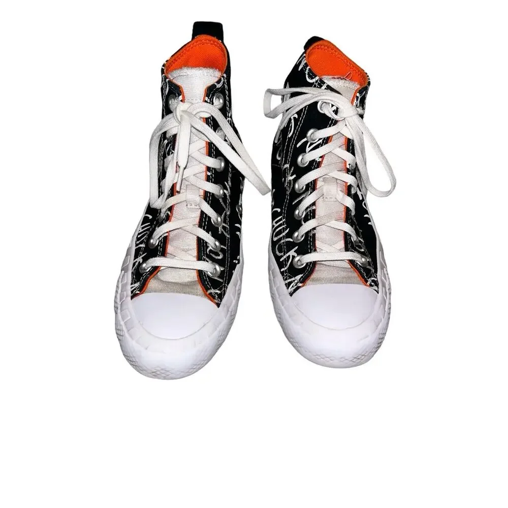 Converse Men's Black Not A Chuck Graffiti Sneakers Size 5 Preowned‎